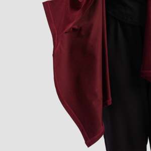 Modest Breathable Long Sleeve Sportswear Wrap in Maroon Color with Loose Fit for Women - Product Image 6