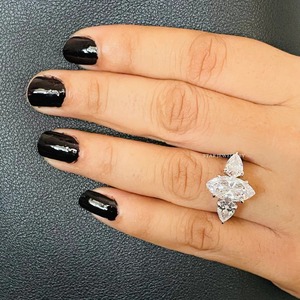 Bague de fiançailles solitaire en or massif 14K 2.00 Ct Marquise Moissanite, bague en diamant Moissanite taille Marquise - Product Image 5