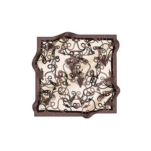 Beige Designer Printed <b>Silk</b> <b>Scarf</b> with Square Chain Pattern - Product Image 1
