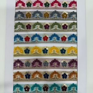 28Mm Sang Trọng Truyền Thống Thêu Ren Trim Nhiều Màu Rayon Polyester Chủ Đề Mềm <span class=keywords><strong>Net</strong></span> Cơ Sở Trang Trí Vải Biên Giới Hàng May Mặc - Product Image 4