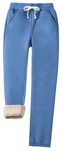 Vêtements personnalisés hiver pantalons en coton pour femmes épais et chauds pantalons de survêtement doublés en Sherpa polaire Joggers vêtements de sport pantalons pour femmes - Product Image 5
