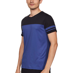 Vente chaude en gros de polyester imprimé col rond lourd avec panneau coupé et cousu t-shirts sportifs - Product Image 2