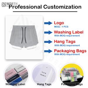 กางเกงขาสั้นลำลองผู้ชาย ผ้าโพลีเอสเตอร์/ผ้าฝ้าย  ระบายอากาศได้ดี แห้งเร็ว เหมาะสำหรับออกกำลังกาย ฟิตเนส วิ่งจ๊อกกิ้ง และเล่นกีฬา  สามารถปรับแต่งได้ - Product Image 4