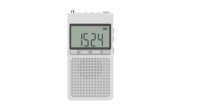 Récepteur radio de poche portable AM/FM avec affichage des fréquences réglables, haut-parleur intégré et fonctionnant avec 2 piles AAA