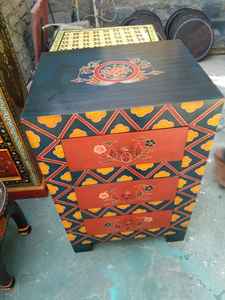 Cajones de almacenamiento de madera pintados a mano personalizados, hechos con patrones de tema indio coloridos, ideal para reventa por tiendas de decoración del hogar - Product Image 2