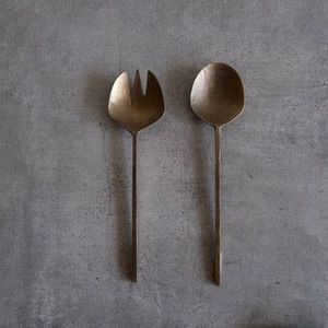 Ensemble de couverts à salade en métal inoxydable poli pour hôtels restaurants et cuisine à domicile servant des salades vertes saines - Product Image 6