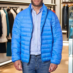 OEM High Quality Custom Men's Winter <b>Jacket</b> <b>Canvas</b> Puffer Hood with Bubble Padded Zipper New Arrival High Street Style - Product Image 1
