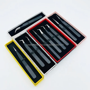 Pinces à cils volumineuses à pointe lisse à 90 degrés, pinces à cils pour extensions de cils, outil professionnel en acier inoxydable, tailles 12-14 cm, antistatiques - Product Image 5