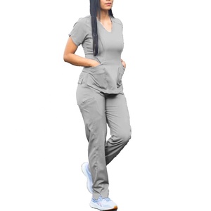 Women's High Quality Spandex Nursing <b>Scrubs</b> Custom Logo Hospital Jogger Uniforms Stylish Woven <b>Scrub</b> Sets-Wholesale Design - Product Image 5