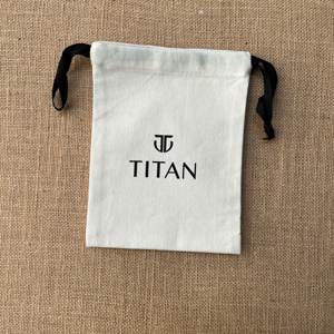 Minimalist 100% Cotton Pouch Custom Logo Drawstring Bag for Candy Gift <b>Jewelry</b> Storage Ethnically Styled Mini Bag MOQ 50 Pieces - Product Image 1