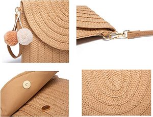 Sac fourre-tout en paille pour femmes grande capacité Shopping fourre-tout bohème sac à bandoulière voyage sac de plage avec doublure OEM - Product Image 6