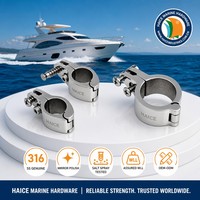 Rail de montage pour auvent bimini en acier inoxydable 316, à mâchoires articulées, glissière pour tube de 50 mm, accessoires de quincaillerie pour yacht et bateau