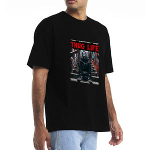 Camiseta personalizada para hombre 100% algodón cuello liso logotipo personalizado DTG impresión en blanco de lujo 100% algodón camiseta patrón sólido de punto - Product Image 3