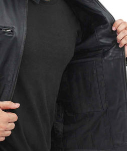 Veste de moto en peau de mouton pour hommes nouveauté motard noir design décontracté en cuir véritable saison d'hiver à Nurak 2025 personnalisé - Product Image 5