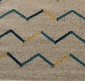 Venta directa de fábrica elegante diseño moderno de Chevron Alfombra de lana tejida a mano Kilim tejido plano para sala de estar hoteles alfombras hechas a mano - Product Image 3