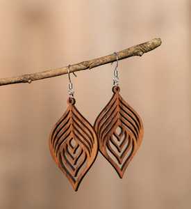 Boucles d'oreilles en bois - Product Image 3