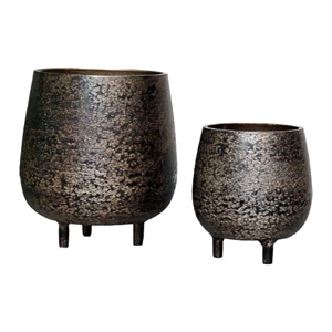 Jardinière en métal texturé noir décoration de maison et de jardin décorations de mariage cadeau de Noël - Product Image 6