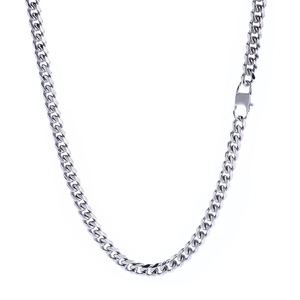Collier <span class=keywords><strong>Miami</strong></span> Cuban à fermoir à ressort 6mm 8mm 10mm 12mm en acier inoxydable 316L, gravure laser de logo personnalisé, chaîne inaltérable pour homme - Product Image 5