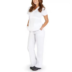 Venta caliente personalizado Scrubs estiramiento transpirable mujeres Pantalones rectos enfermería Scrubs uniforme médico Spandex Hospital uniforme quirúrgico - Product Image 3