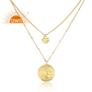 Dernière conception faite à la main 18K plaqué or breloque ensemble pendentif collier Demi bijoux fins pour les femmes cadeau pour elle - Product Image 2