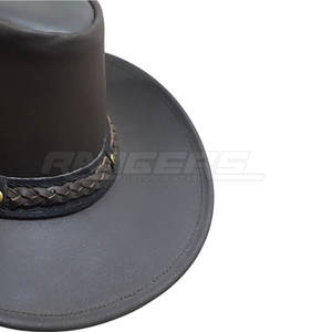 Chapeaux de cowboy en cuir noir, bande tressée, ajustement réglable, chapeau western de qualité supérieure pour hommes et femmes, chapeau de cowboy en gros - Product Image 2