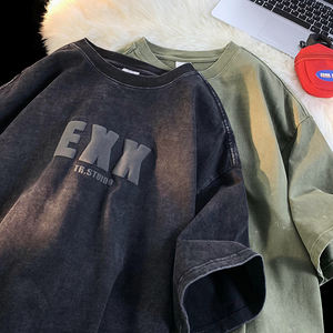 Personalizado para hombre Puff Imprimir Streetwear Tee OEM Fábrica de algodón de gran tamaño T Shirt 3D Raised Logo Design Shirt - Product Image 3