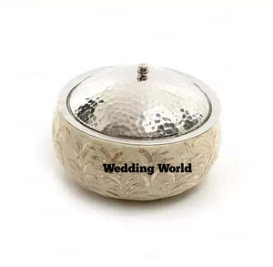 Réchauffeur d'aliments en métal fini cuir Casserole faite à la main de qualité supérieure Nouvelle marmite en métal de luxe de meilleure qualité - Product Image 6