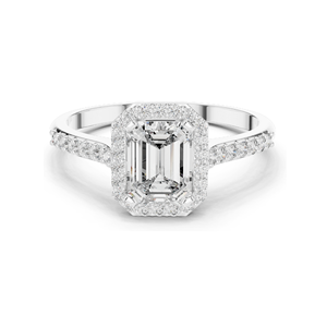 Anillo de Compromiso con Halo de Diamantes de Laboratorio de 1.072 CT para Mujer, Claridad VVS-VS EF, Oro de 18KT, 14KT, 10KT y Plata 925, Oro Rosa, Amarillo - Product Image 3