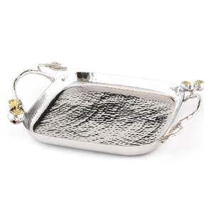 Plateau de service en acier inoxydable de gros calibre avec poignées robustes pour les hôtels à usage intensif traiteur restaurant de mariage - Product Image 1