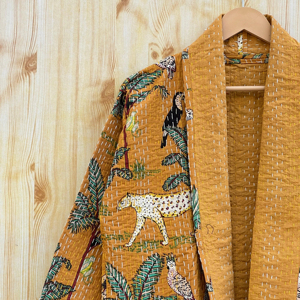 Abrigo Reversible de estilo Vintage para mujer de otoño, nueva colección, chaqueta de dama de honor de talla grande de algodón acolchado Kantha bordado - Product Image 1