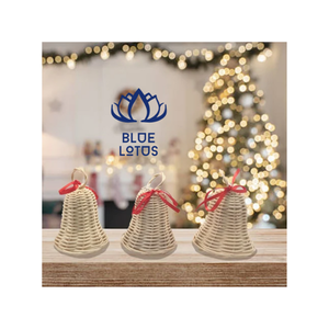 Campana de ratán decoración 2023 nuevo producto decoración Festival de Navidad adornos Blue Lotus Farm - Product Image 1