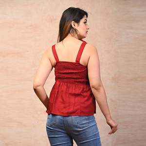 Débardeur classique en rayonne marron pour femme - Product Image 4