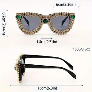 Lunettes de soleil unisexes légères en moissanite, style hip-hop, monture sans bordure personnalisée avec clous, protection UV400, fabrication à Shenzhen - Product Image 6