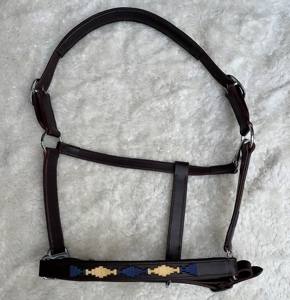 High Quality Padded Leather <b>Horse</b> Halter with Curve Nose Band Western Style English <b>Horse</b> Accessory Rug - Product Image 2