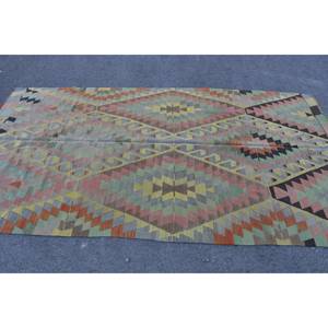 Tapis turc vintage grand 5.1 x 9,5ft bohème vert classique Rectangle Patchwork Design laine matériel Latex tapis de chambre en peluche - Product Image 3