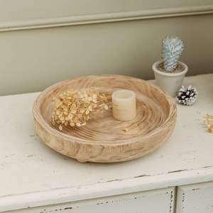 Tazón Redondo de Madera para Servir, Tallado a Mano, Bandeja Decorativa de Madera, Plato para Pan, Fruta, Queso, Proveedor Mayorista - Product Image 4