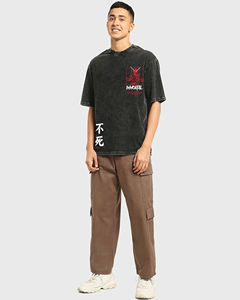 Camiseta de Manga Corta Extra Grande para Hombre, de Tela de Lona Blanca, Impresa Personalizada al por Mayor, Transpirable, Lavada al Ácido, Hecha en Pakistán - Product Image 4