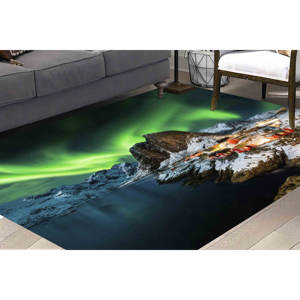 Northern Lights <b>Chenille</b> <b>Rug</b>: Lofoten Landscape, Non-Slip Farmhouse Decor,Nonwoven Soft <b>Rug</b> - Product Image 5