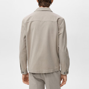 Solid Color And Solid Pattern Plain Dyed Men's Jacket OEM Service Windproof Men Stylish Jacket - Product Image 2