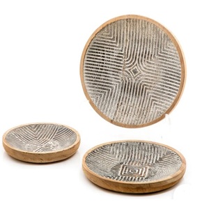 Thé Café Petit Déjeuner Serveur Plats Émail Finition Petit Déjeuner Café Plateau De Service Designer Plateau En Bois - Product Image 1
