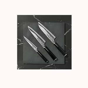 Ensembles de couteaux de table en acier inoxydable plaqué argent avec poignée en résine noire - Product Image 1