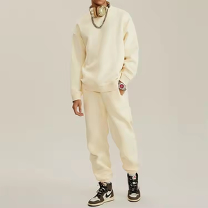 Chándal de terciopelo extragrande personalizado para Hombre | Conjunto de sudadera y pantalones de poliéster a juego | Sudadera de lujo en blanco Streetwear 2025 - Product Image 5