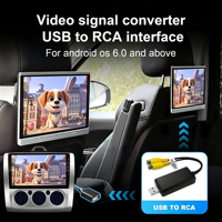 Adaptateur de sortie vidéo USB vers CVBS vers câble RCA, entrée USB, 2 ports de sortie vidéo pour autoradio Android, lecteur DVD, navigation GPS