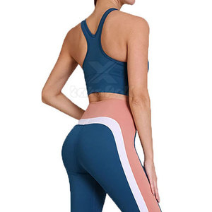Nouvelle conception, ensemble de yoga pour femme, couleur unie, taille haute, effet push-up, taille élastique, logo avant, service OEM, ensemble 2 pièces, vêtements de sport respirants - Product Image 6