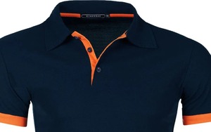 Camisetas de algodón de manga corta con cuello y solapa para hombre con logotipo bordado - Product Image 4