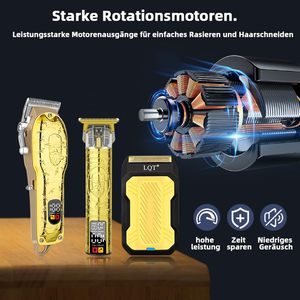 Kit de tondeuse à cheveux électrique pour homme, tondeuse à barbe sans fil, lame en acier inoxydable, IPX7, cadeau idéal pour lui - Product Image 6