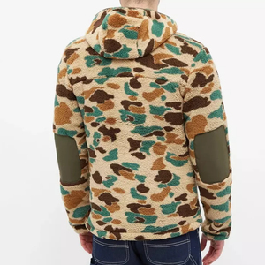 <b>Men's</b> <b>Sherpa</b> Polar Fleece Hooded Full Zip Stand Collar Faux Fur Lined Winter <b>Jacket</b> with Quick Dry Breathable Features - Product Image 3