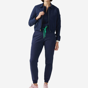 Vestes polo unisexes en tissu dobby de coton personnalisé, à fermeture éclair sur le devant, pour le personnel médical, les imprimantes de laboratoire, les femmes, les blouses de travail, les polos de sport - Product Image 2