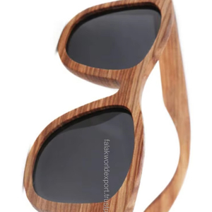 Lunettes de soleil carrées à monture large, en bois, de style féminin, tendance estivale, de Falak World Export - Product Image 4