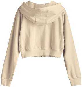 Fleece moda chica mujer Casual manga larga pulóver sudaderas con capucha Crop Tops Sudadera con capucha Crop Top sudaderas con capucha sudaderas - Product Image 4